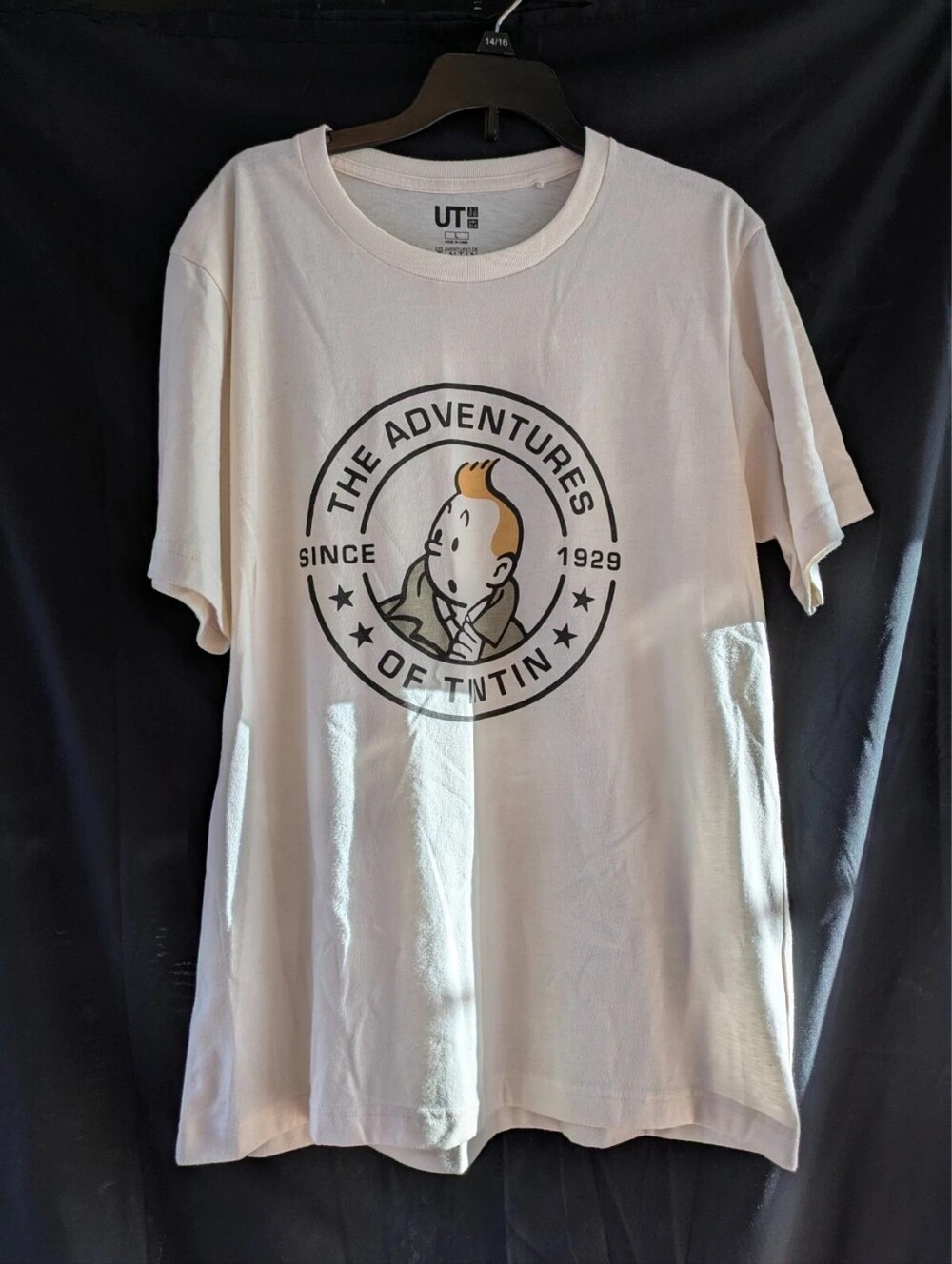 Uniqlo Adventures of Tintin Ivory T-Shirt Mens L